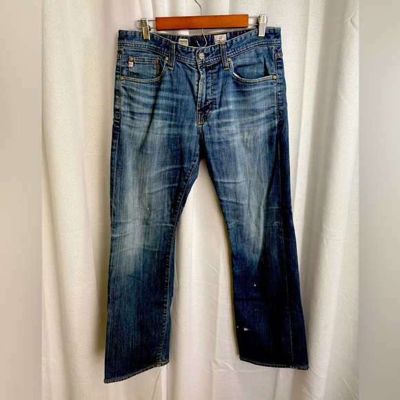 AG Adriano Goldschmied Distressed Jeans The Protégé Straight Leg Like New 0345 - Picture 1 of 14